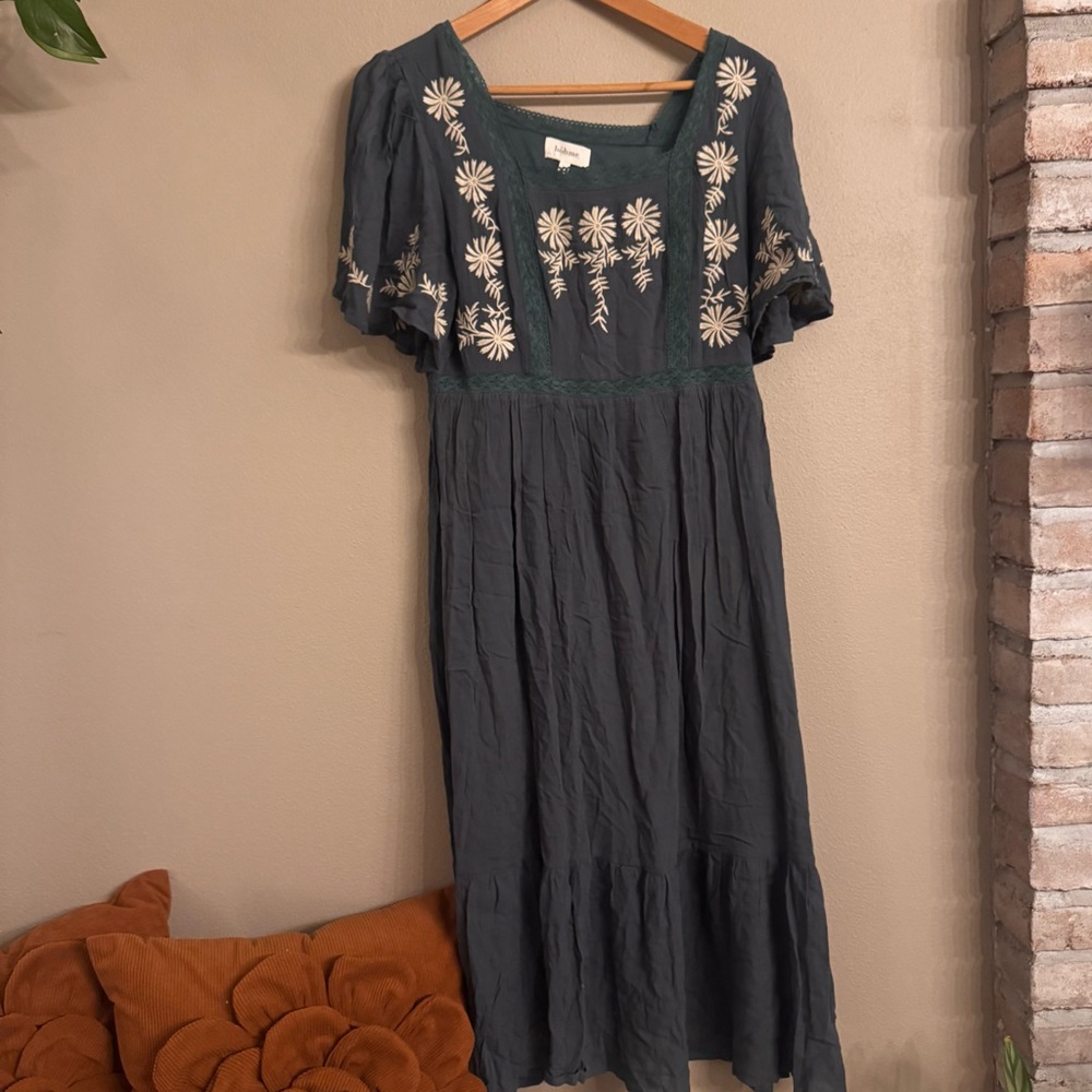 BOHME Floral Embroidered Midi Dress - Picture 2 of 6